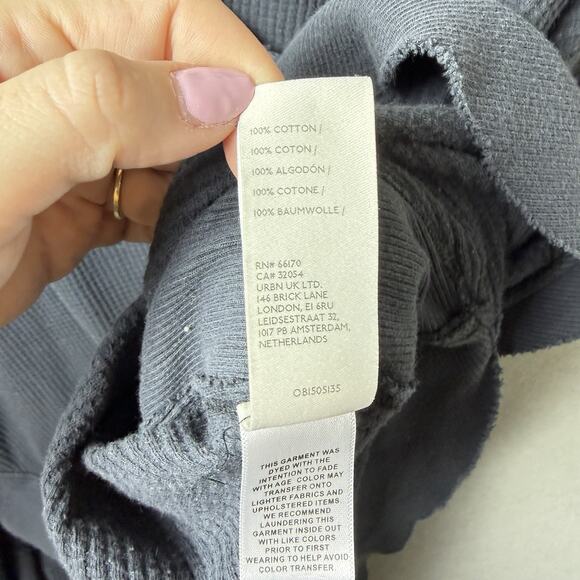 We the Free Owen Thermal Top Long Sleeve V-Neck in Black Women's size L - Picture 6 of 10